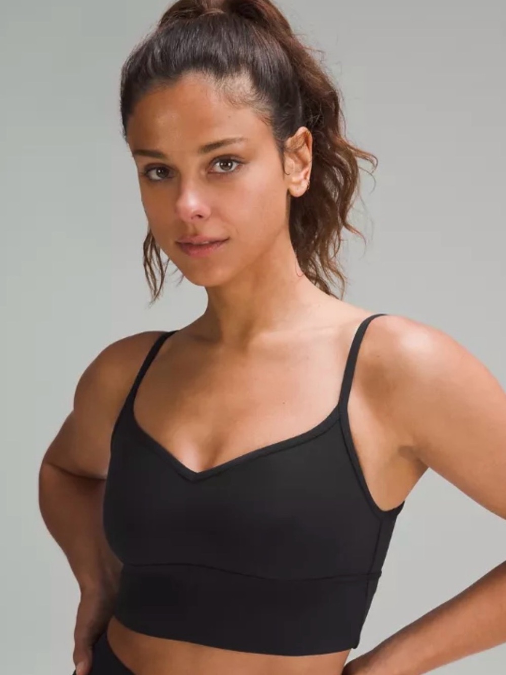lululemon Black Longline B C Sports Bra Sz 8